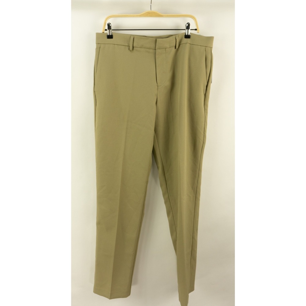 New $95 Perry Ellis Modern Fit Twill Performance Dress Pants Men's 34 x 34 Tan